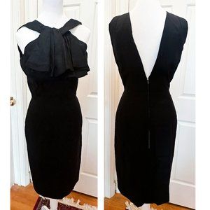 Grenelle Estevez Vintage 1950s Dress / Low Back / Size 2? / Raw Silk / RARE! LBD